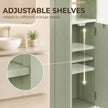 HOMCOM Small Bathroom Storage Cabinet with Toilet Roll Holder - Light Green – view 6