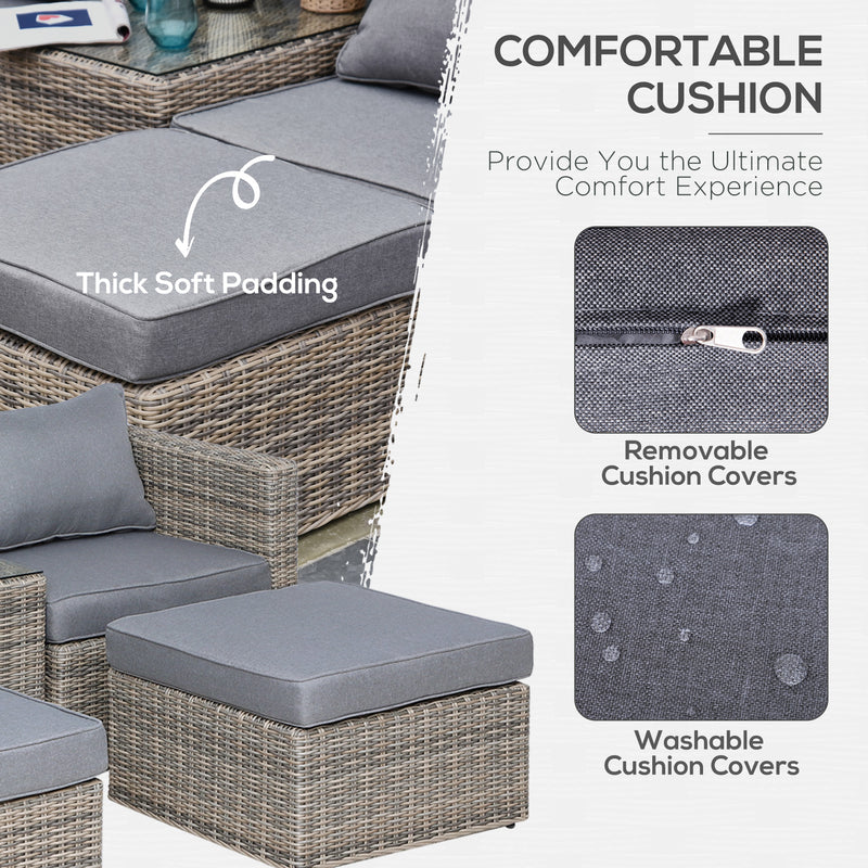 5-piece mixed brown rattan lounge set – image 5