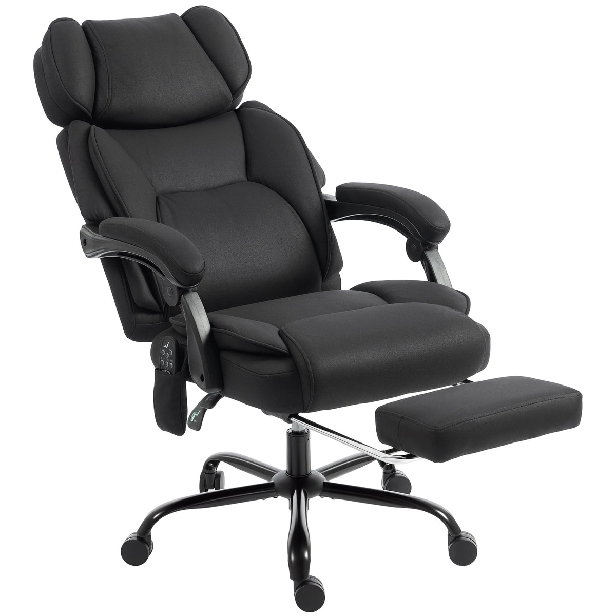 HOMCOM High Back Vibration Massage Office Chair Heated Reclining Computer Chair w/ Adjustable Height, Swivel Wheels