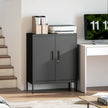 HOMCOM Metal Storage Cabinet with Lock and Adjustable Shelves - Black – view 10
