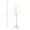 Height diagram of the 4ft pre-lit white birch tree