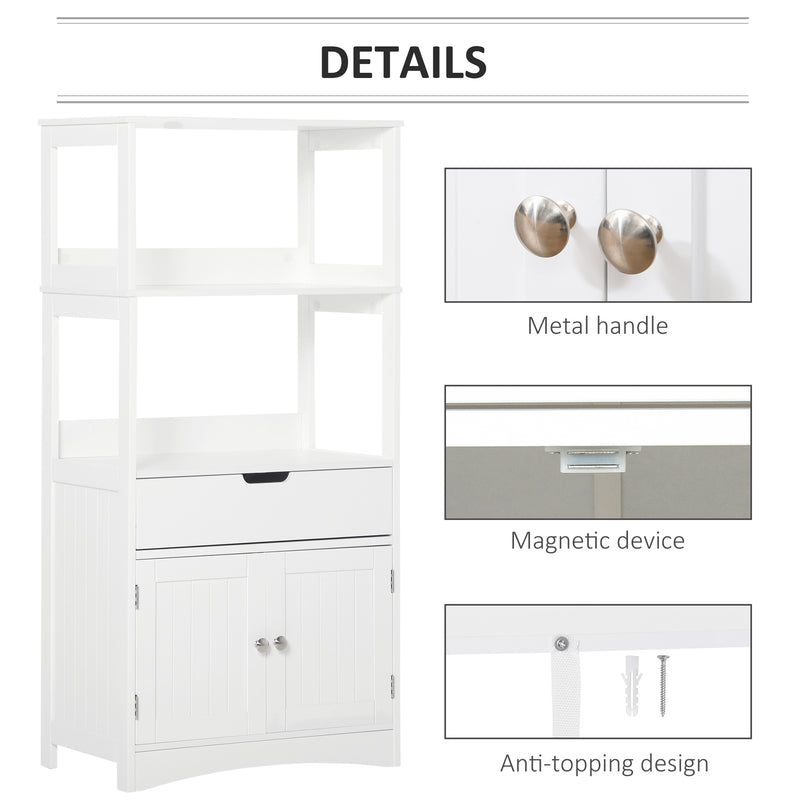 White bathroom floor cabinet – image 4