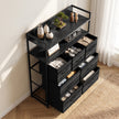 HOMCOM Chest of Drawers, Bedroom Fabric Dresser with 7 Drawers, Storage Organiser Unit with Open Shelves, Black – view 9
