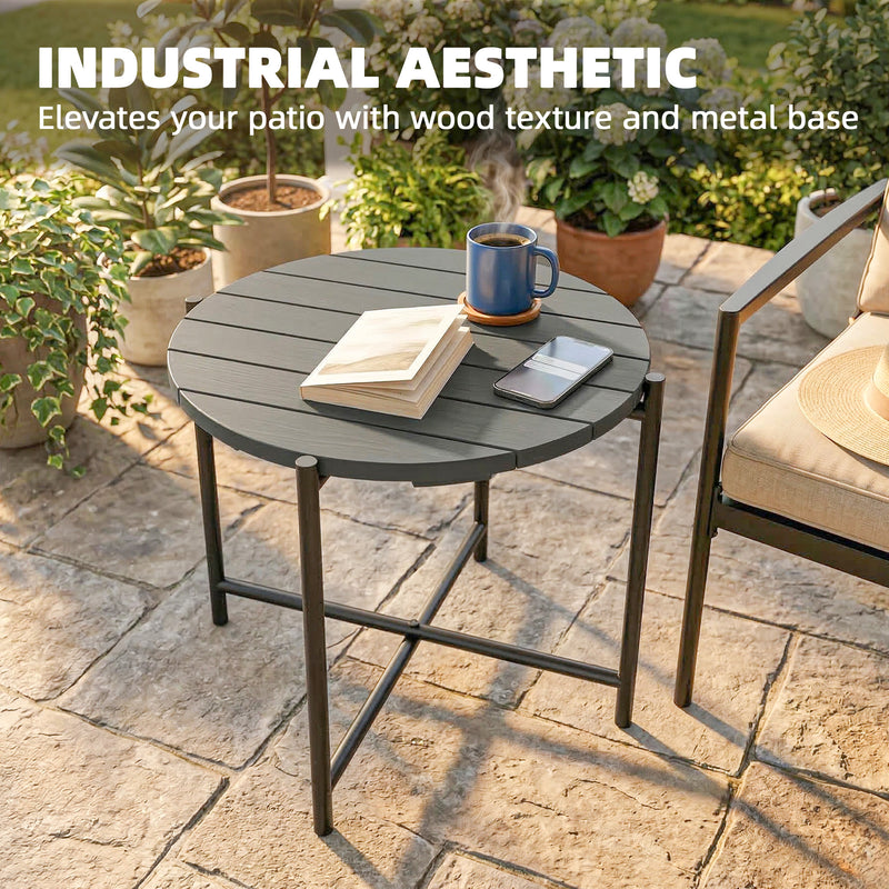 Industrial garden side table dark grey – image 4