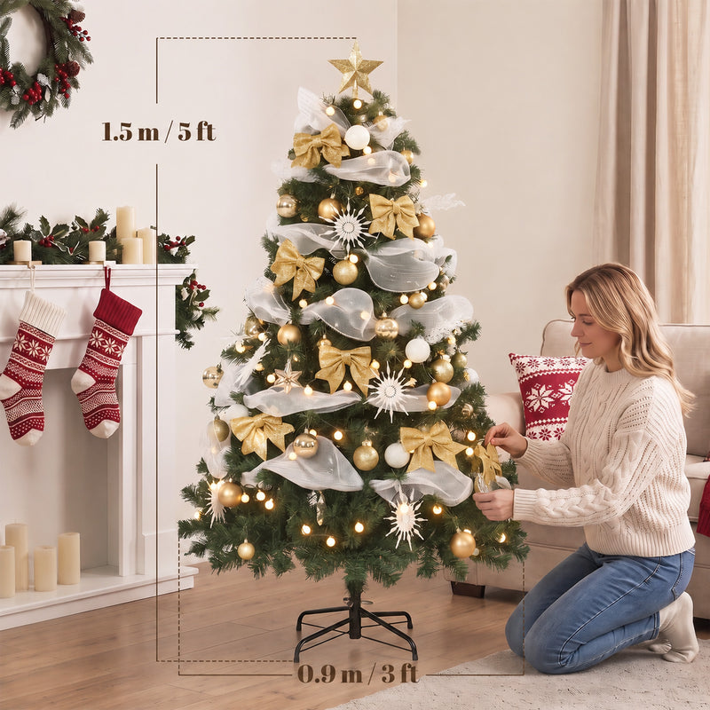 5ft pre-lit gold decorated Christmas tree – image 3
