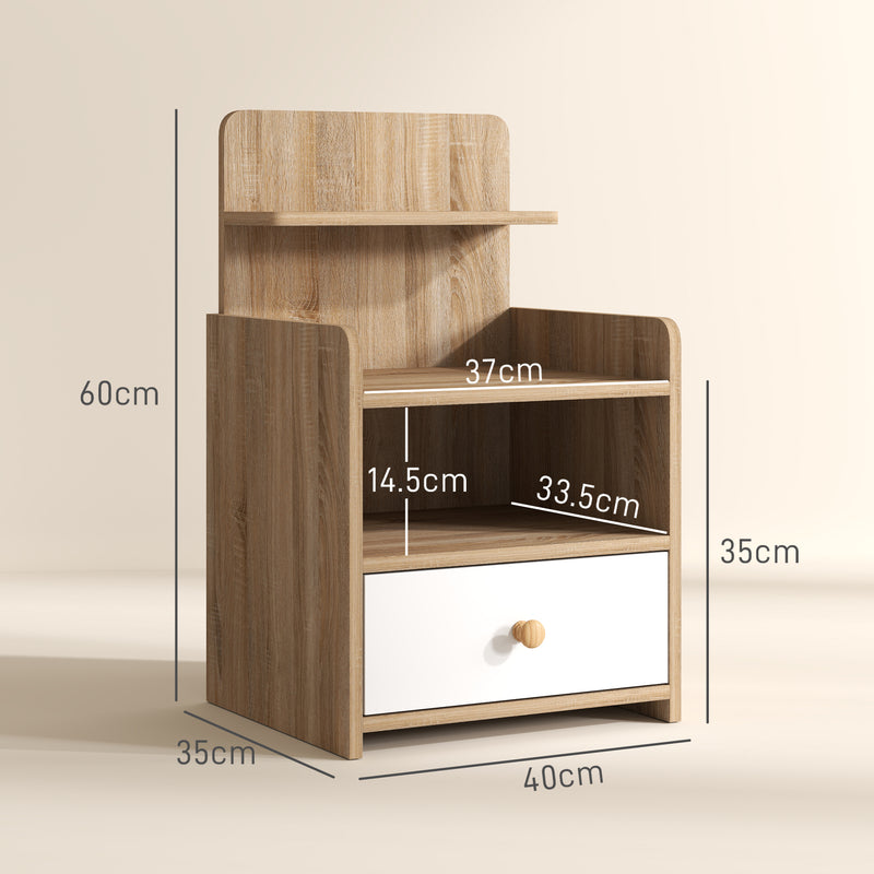 Wood-effect bedside table – image 3