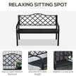 Outsunny 2-Seater Garden Bench Antique Loveseat for Yard, Lawn, Porch, Patio, Steel – view 5