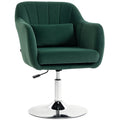 Retro Velvet Swivel Tub Chair with Steel Frame, Cushion Seat, Dark Green