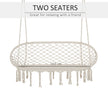 Outsunny Hanging Hammock Chair Cotton Rope Porch Swing with Metal Frame, Large Macrame Seat for Patio, Garden, Bedroom – view 5