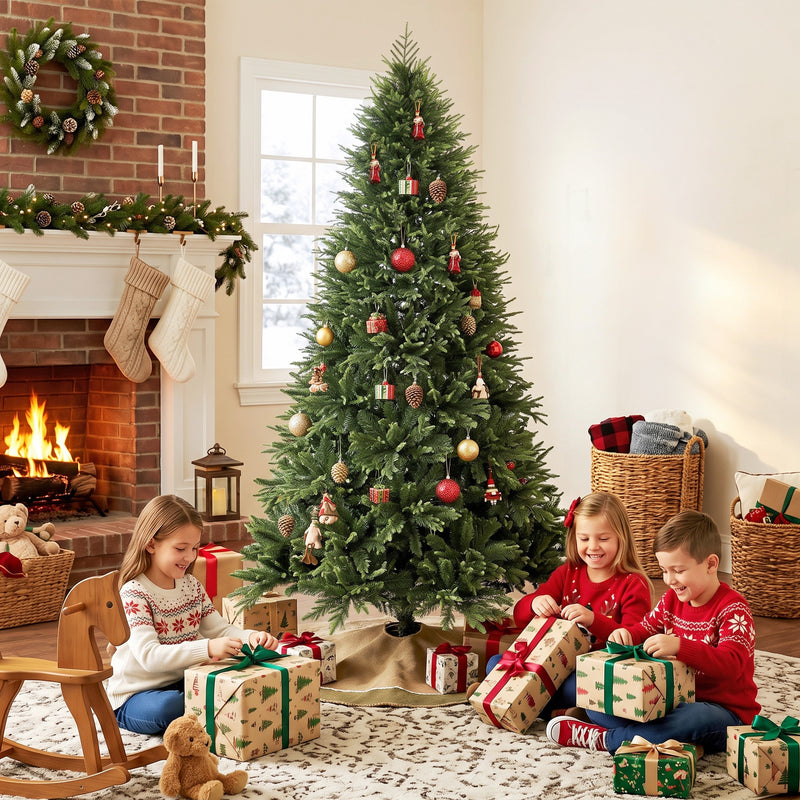 7ft Christmas tree with PE tips and fir wood base – image 9