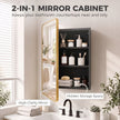 HOMCOM 50.8 x 11.6 x 71 cm Bathroom Mirror Cabinet, Wall Cabinet with Adjustable Shelves, Wall-Mounted or Recessed – view 4