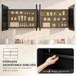 HOMCOM 76.2 x 11.6 x 61 cm Bathroom Mirror Cabinet, Wall Cabinet with Adjustable Shelves, Wall-Mounted or Recessed – view 6