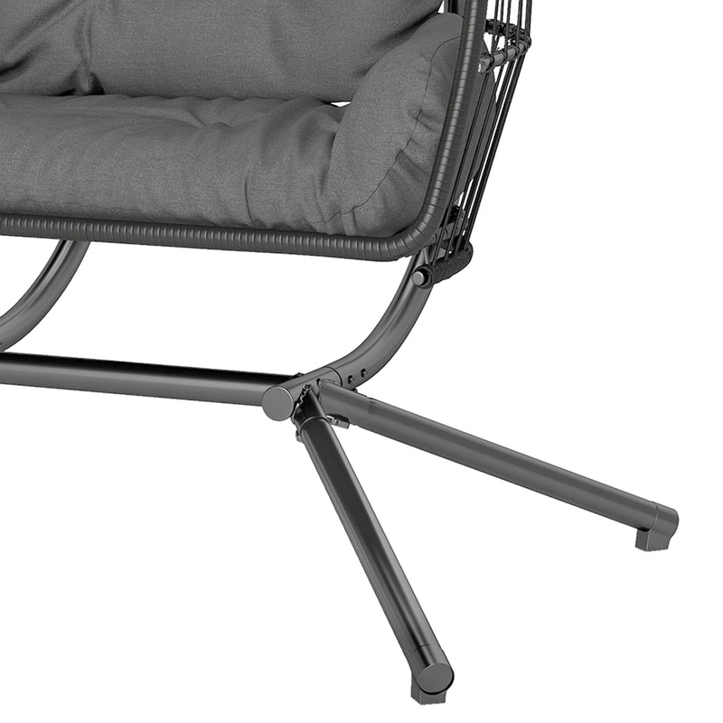 Double rattan hanging egg chair – image 10