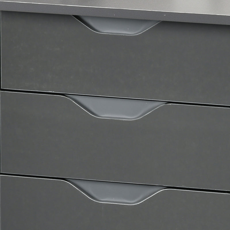 High gloss computer desk with cabinet – image 7