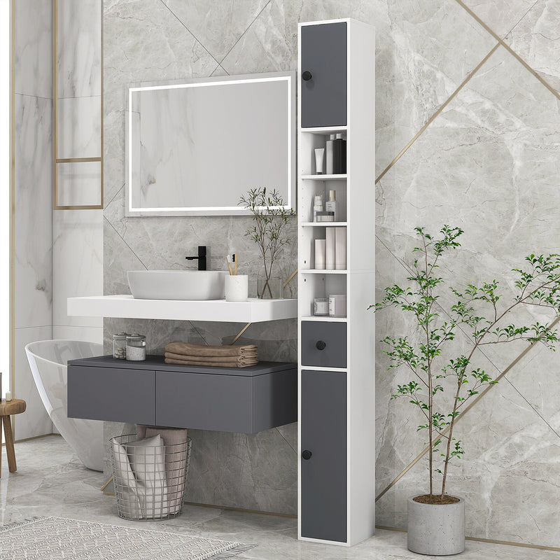 180 cm slim bathroom cabinet – image 9