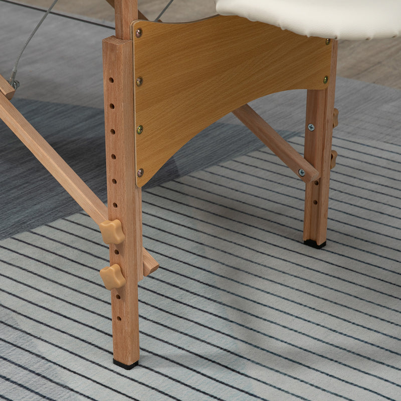 Cream folding wooden massage table – image 8