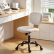 HOMCOM Home Office Desk Chair Rocking Function Ergonomic Swivel Chair with PU Wheels, Light Grey – view 9