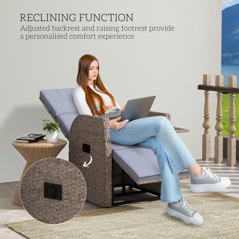 Reclining rattan armchair – image 4