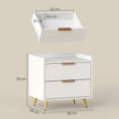 White 2-drawer bedside table – image 3