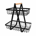2 & 3 Tier Metal Fruit Basket Stand | Kitchen Countertop Bread & Vegetable Organizer
