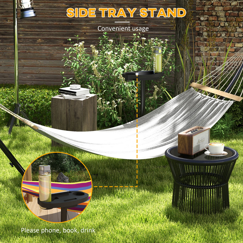 Outsunny 9.4ft Hammock Stand with Side Tray Stand, Steel Frame Hammock Net Stand, for String-style, Brazilian-style – view 6