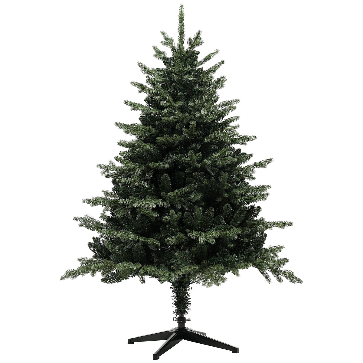 5ft bushy green spruce artificial Christmas tree on a steel base