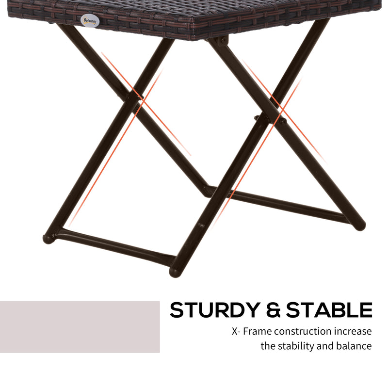 Folding rattan side table – image 5