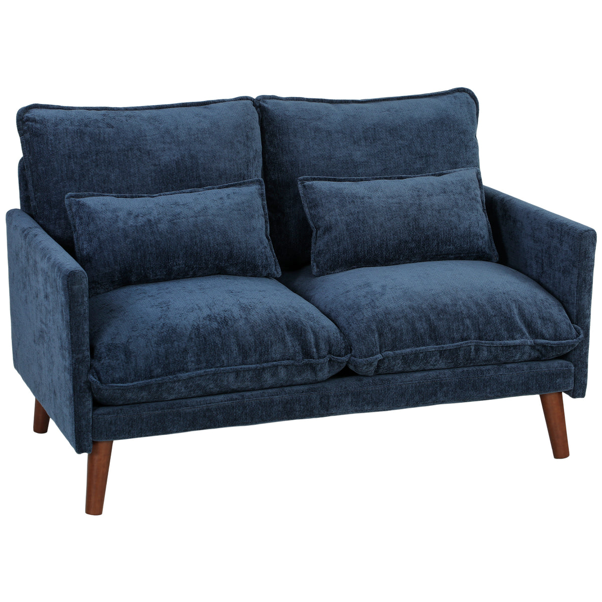 131 cm Velvet 2-Seater Sofa with Pocket Springs – Blue