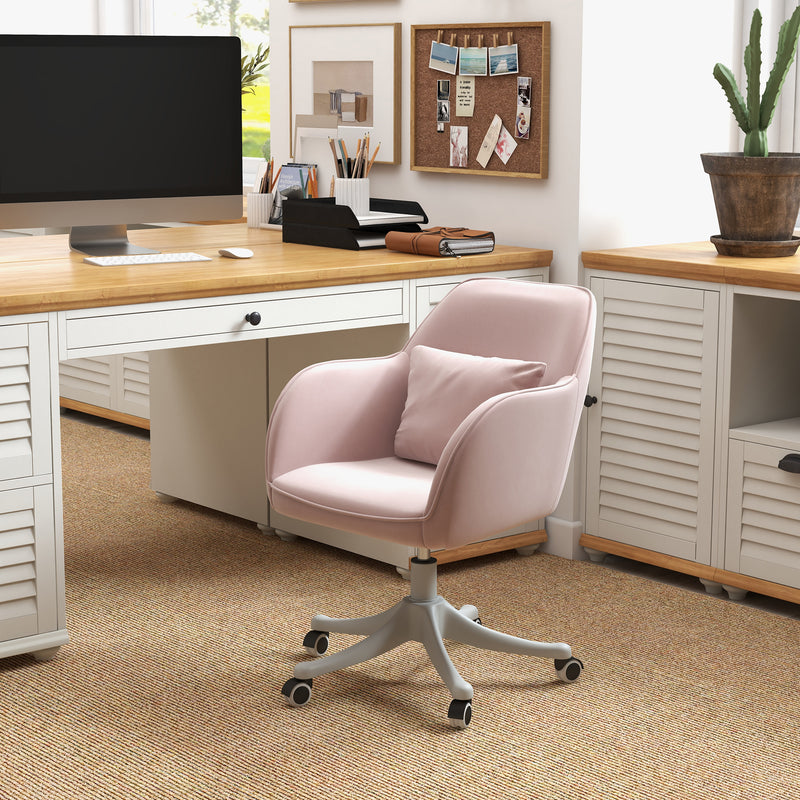 Velvet desk chair with massage pillow – image 2