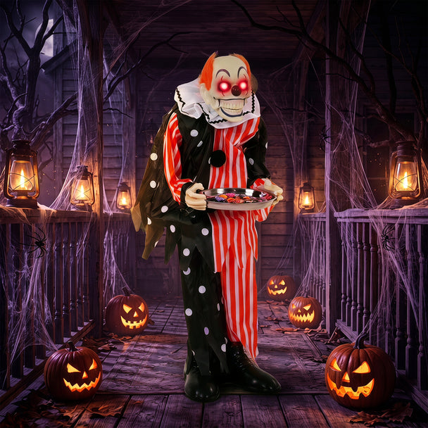 91cm Animated Halloween Clown with Moving Mouth & Glowing Eyes – image 2 of 9