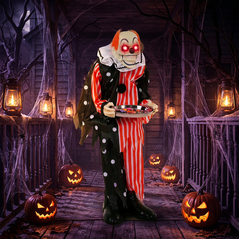 91cm Animated Halloween Clown with Moving Mouth & Glowing Eyes – image 2 of 9