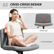HOMCOM Armless Office Chair No Wheels, Linen Fabric Criss Cross Legged Desk Chair with Wide Seat, Thick Padding, Tilt – view 5