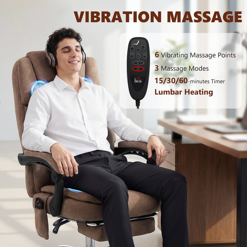 HOMCOM Office Chair with 6-Point Vibration Massage and Heat, Executive Computer Desk Chair with High Back, Reclining – view 4