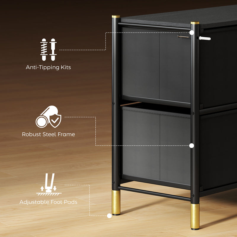 Wide 5-drawer faux leather chest – image 7
