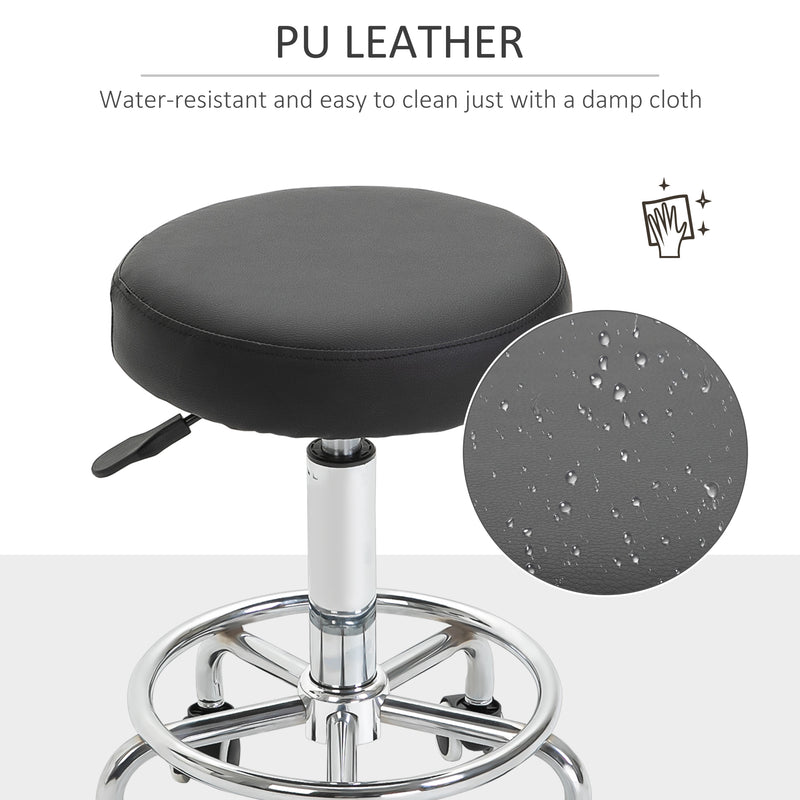 Black round rolling stool – image 6