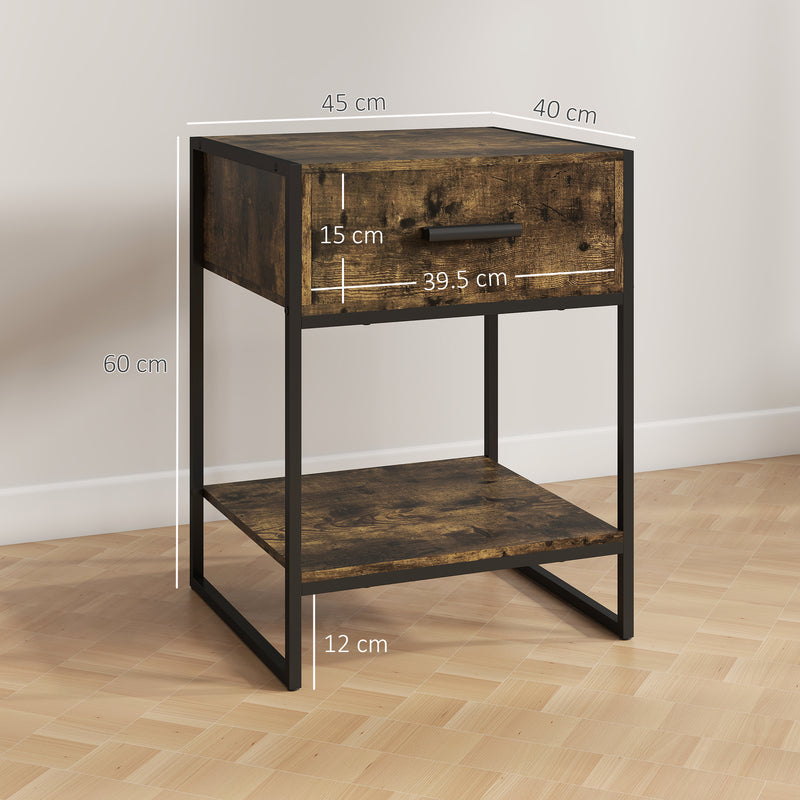 Rustic brown bedside table – image 3