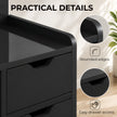 HOMCOM Bedside Table, Small Bedside Cabinet with 2 Drawers and Storage Shelves for Bedroom, Black Wood Effect – view 7