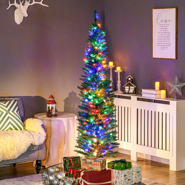 6ft pre-lit pencil tree, multi-colour LEDs – image 2