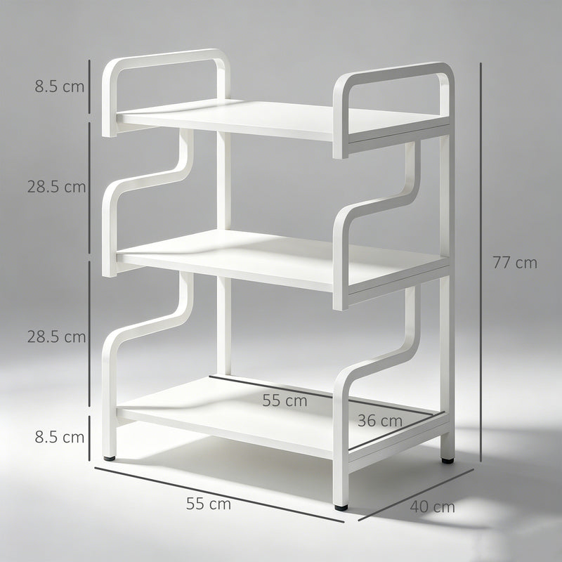 White 3-tier printer stand – image 3