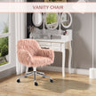 Vinsetto Faux Fur Desk Chair, Rolling Swivel Makeup Chair with Adjustable Height, Armrets for Home Office, Bedroom, Pink – view 6