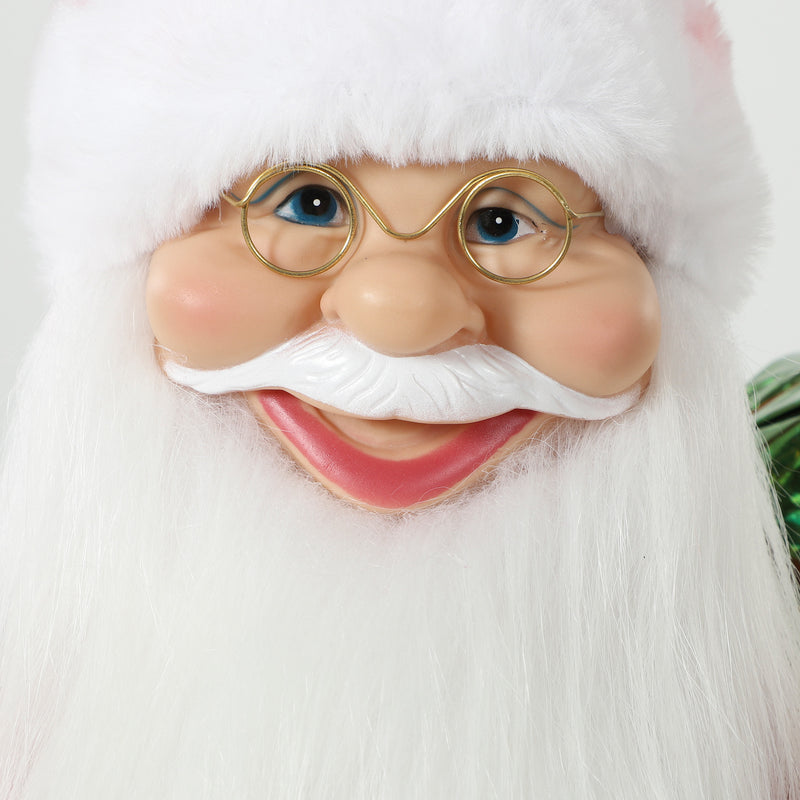 2ft Skiing Santa in a Christmas room setting