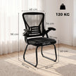 HOMCOM Office Chair, Ergonomic Desk Chair No Wheels with Mesh Backrest and Steel Legs for Home Conference Room, Black – view 3