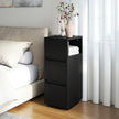 HOMCOM Slim Bedside Table, Narrow Bedside Cabinet with Open Shelf and 2 Drawers for Bedroom, Living Room, Black – view 8