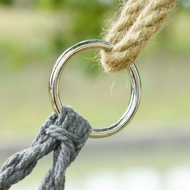 Outsunny Two-Seater Boho Macrame Hammock Swing - Grey – view 8
