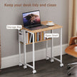 HOMCOM 63 cm Drop Leaf Writing Work Desk - Natural Wood Finish – view 5