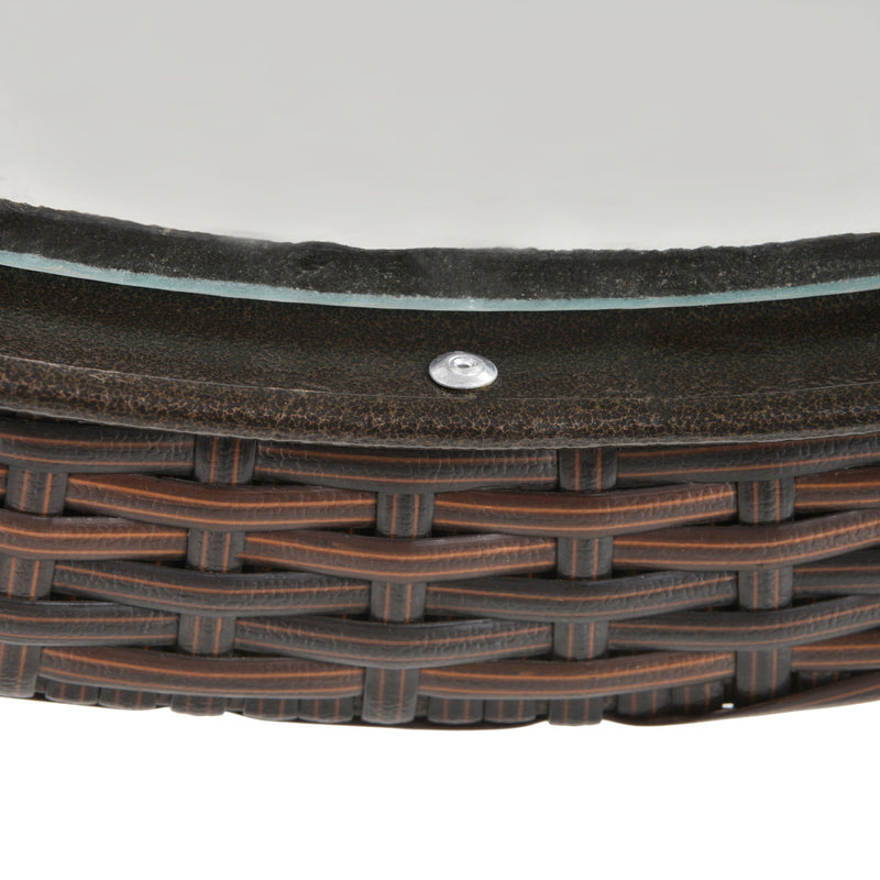 Round folding rattan table – image 9