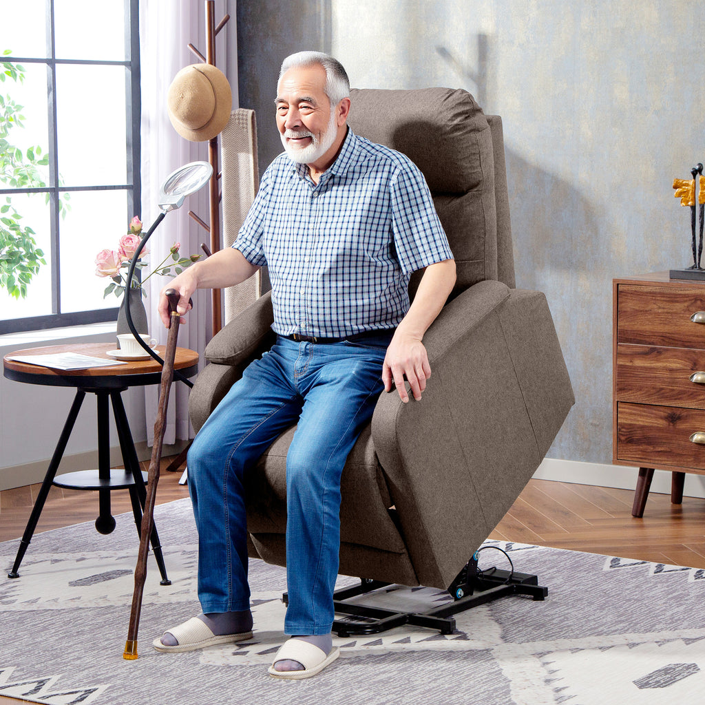 Electric Rise/Recline Armchair, with Reading Light - Brown
