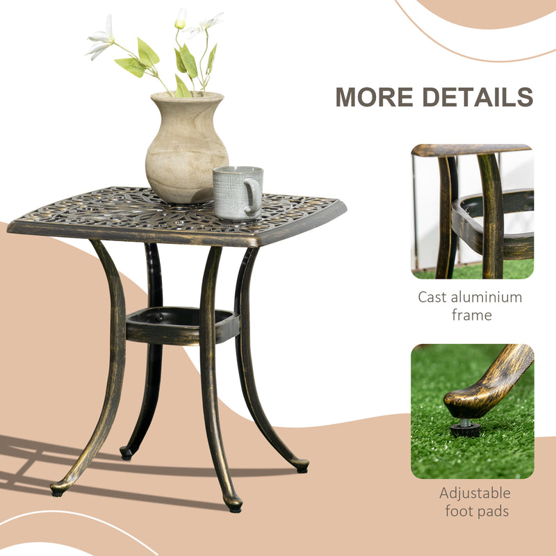 Bronze square side table – image 6