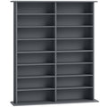 16-Compartment Media Shelf - Grey