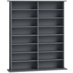 16-Compartment Media Shelf - Grey